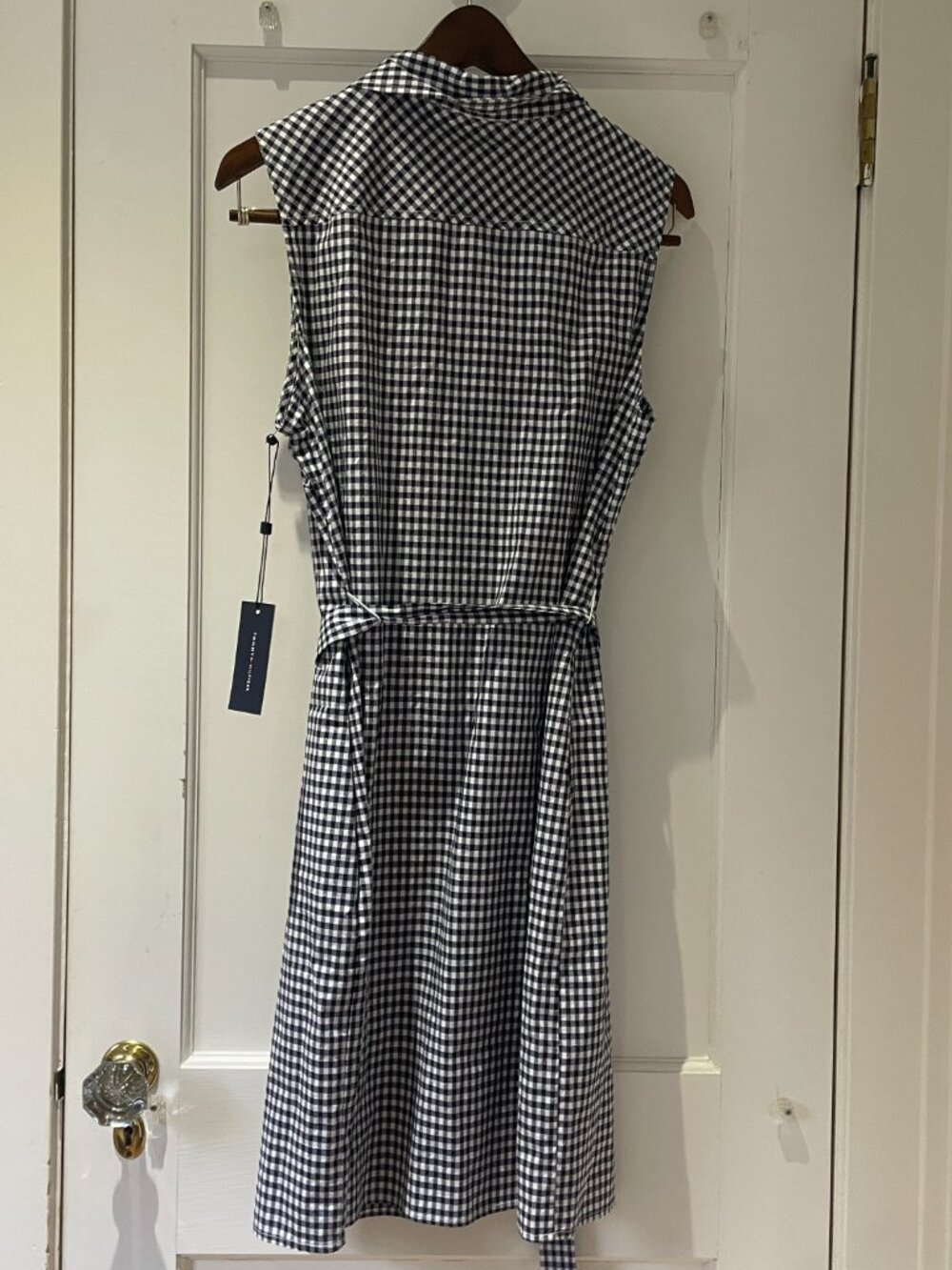 Tommy Hilfiger Women's Gingham-Print Belted Woven Dress Size 12 100% cotton NWT - Picture 7 of 10